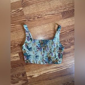 Wild fable corset floral tapestry crop top